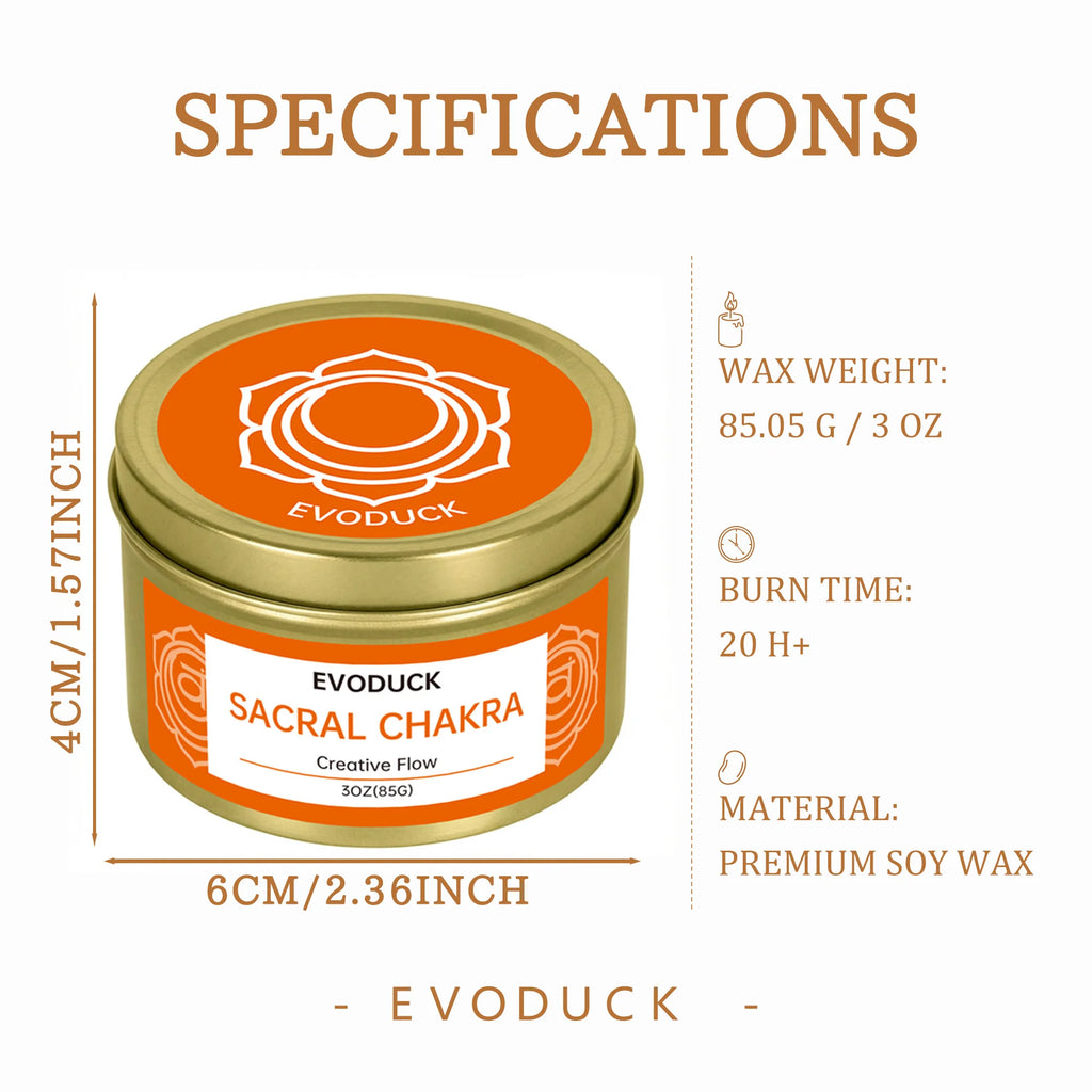 Bougie Énergétique Chakra Sacré & Cristaux