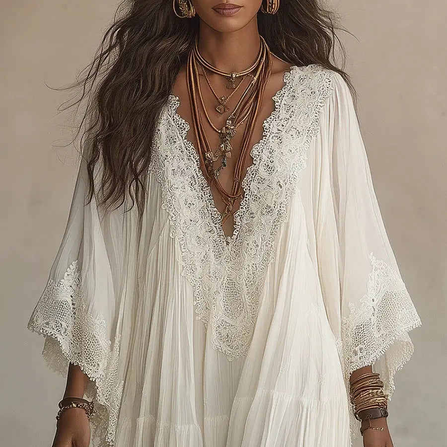 Robe Longue Éclipse – Blanc Ivoire
