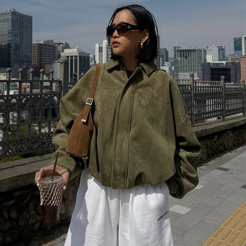 Veste bomber effet suédine – Autumn Muse