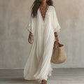 Robe Longue Éclipse – Blanc Ivoire