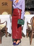 Jupe longue effet cuir – Silhouette rétro