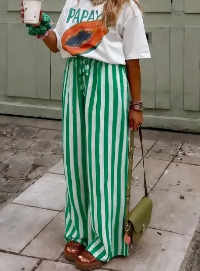 Pantalon Palazzo Rayé Marbella