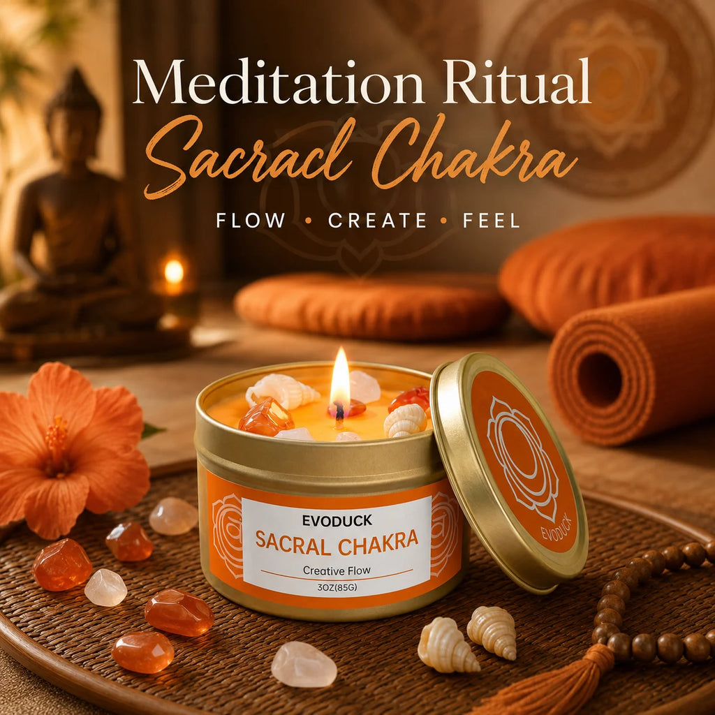 Bougie Énergétique Chakra Sacré & Cristaux