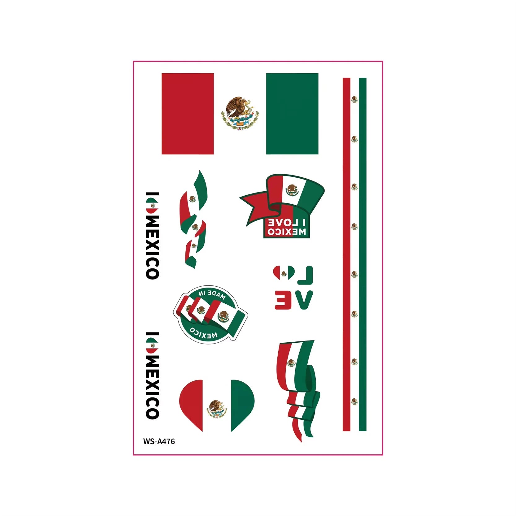 3Pcs Flag Temporary Tattoo Stickers