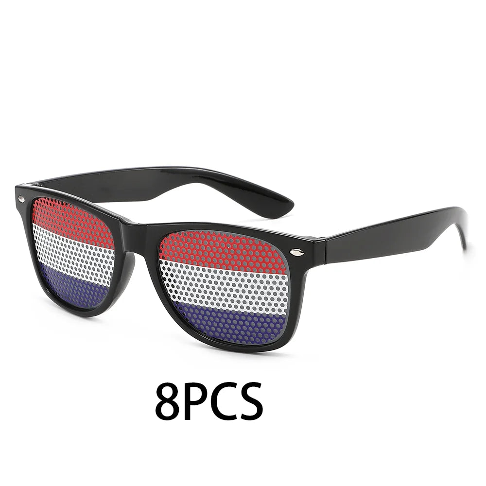 8PCS HD Vision Flag Sunglasses