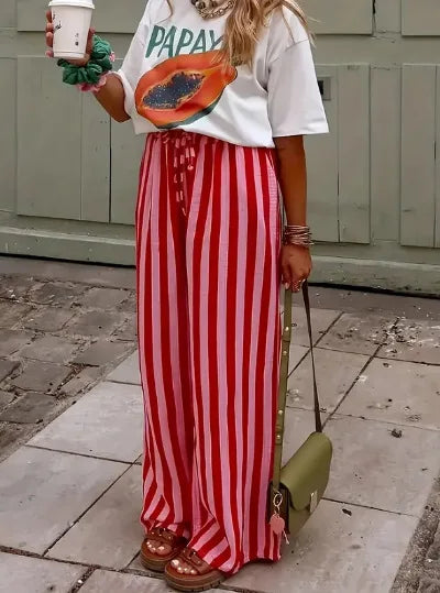 Pantalon Palazzo Rayé Marbella
