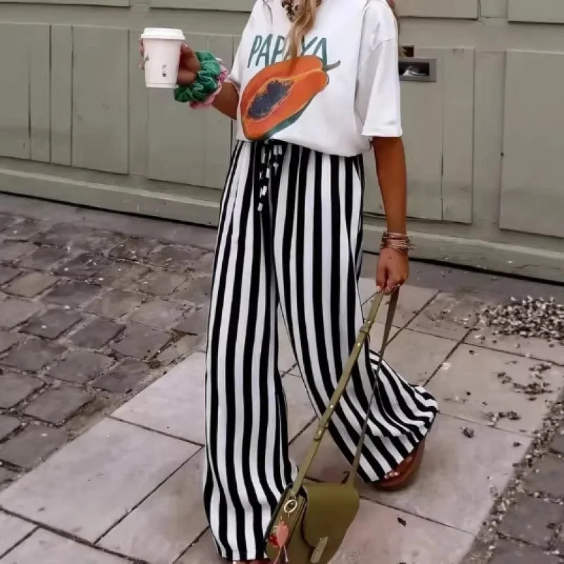 Pantalon Palazzo Rayé Marbella