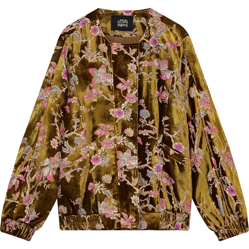 ✨ ALMA BLOOM – Veste Velours Brodée