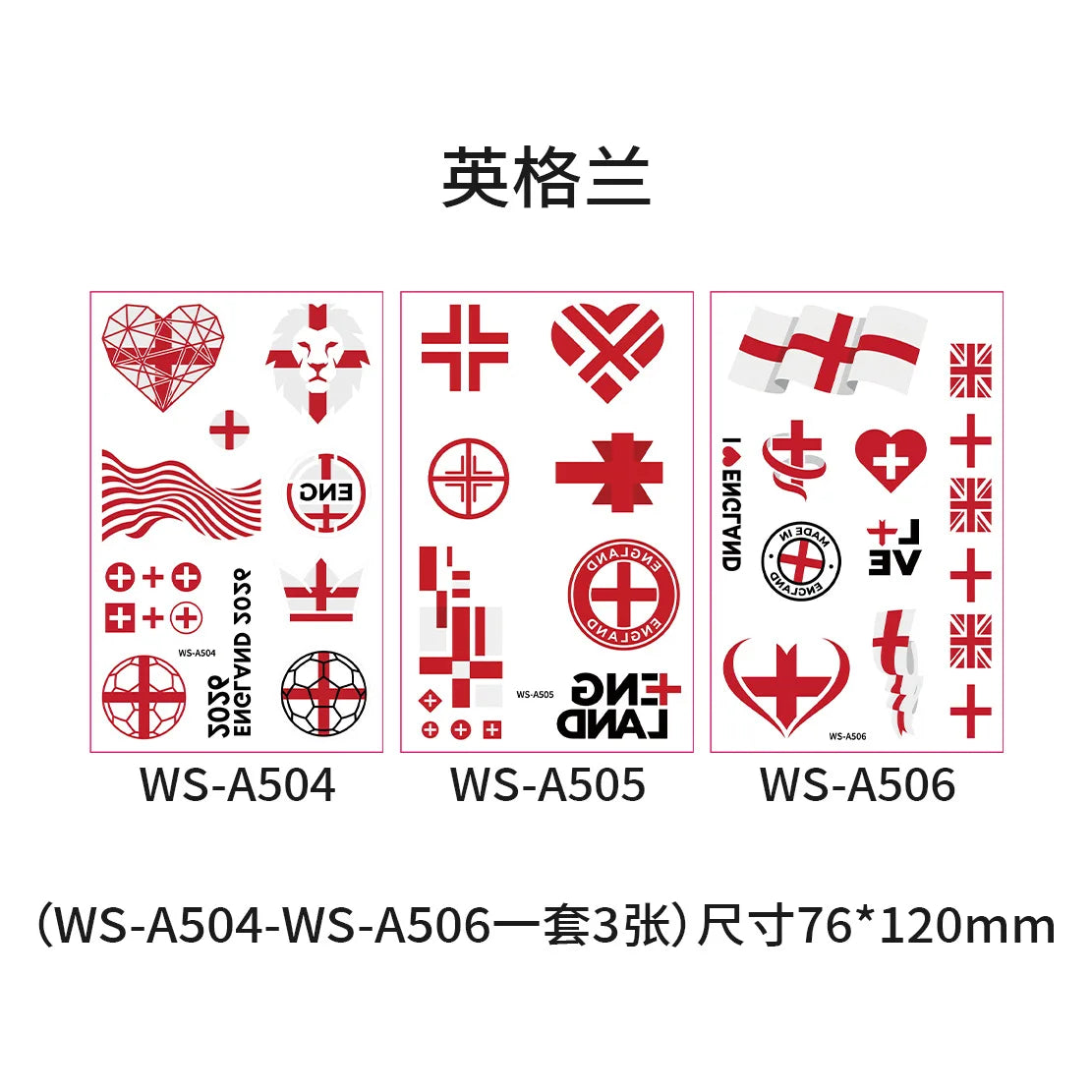 3Pcs Flag Temporary Tattoo Stickers