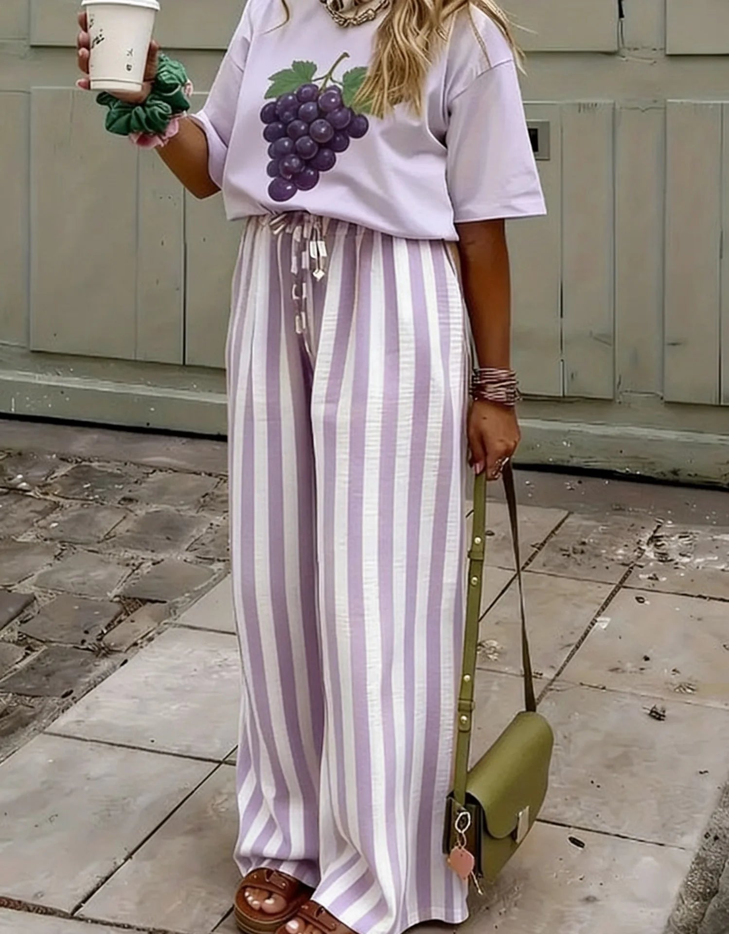 Pantalon Palazzo Rayé Marbella