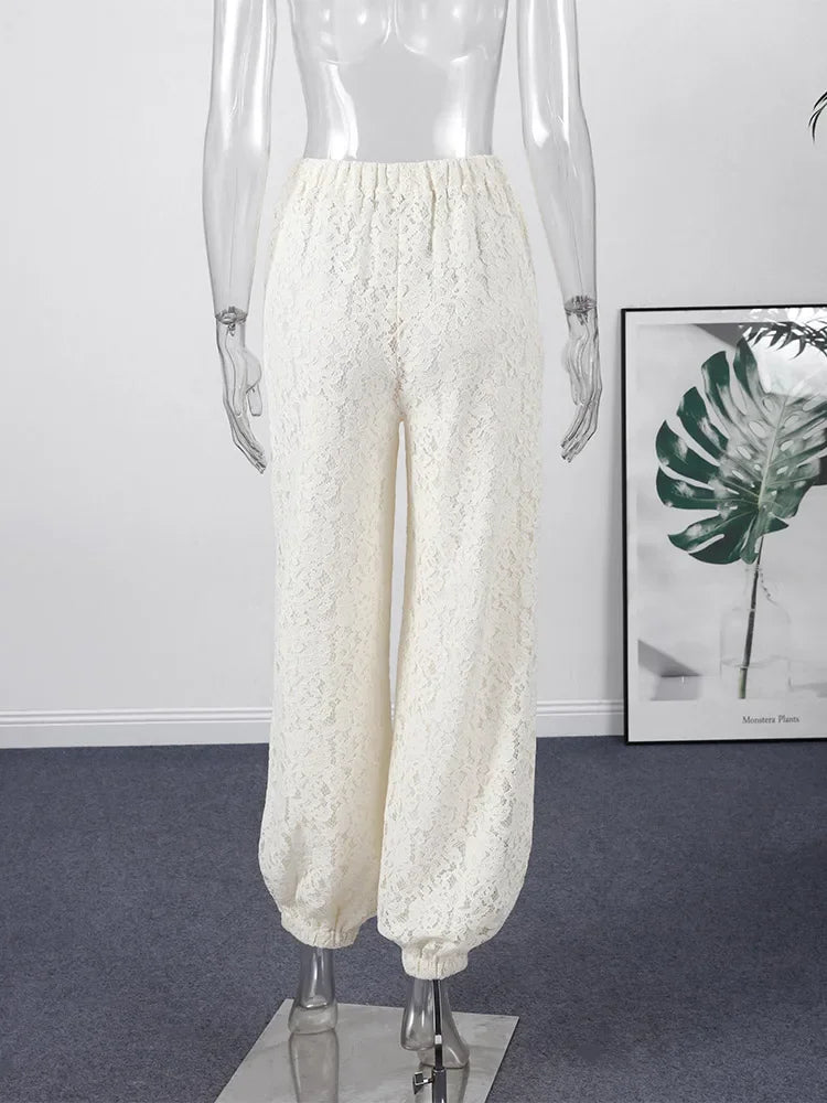Pantalon Palazzo Dentelle