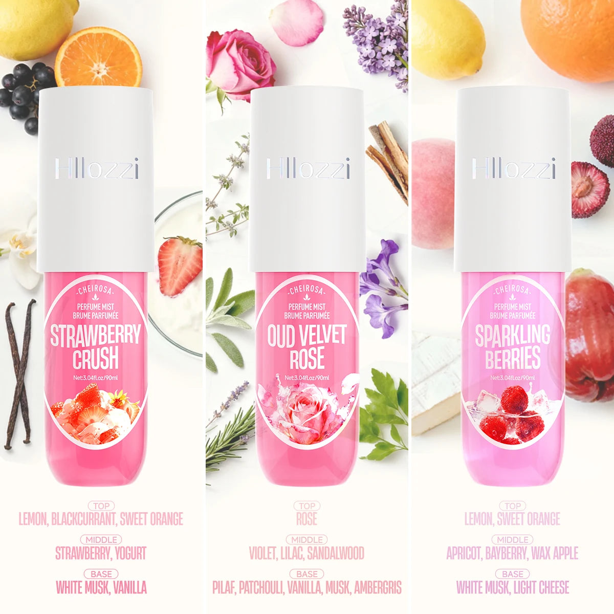 Brume Parfumée Corps & Cheveux – Collection Fruits & Fleurs 90 ml