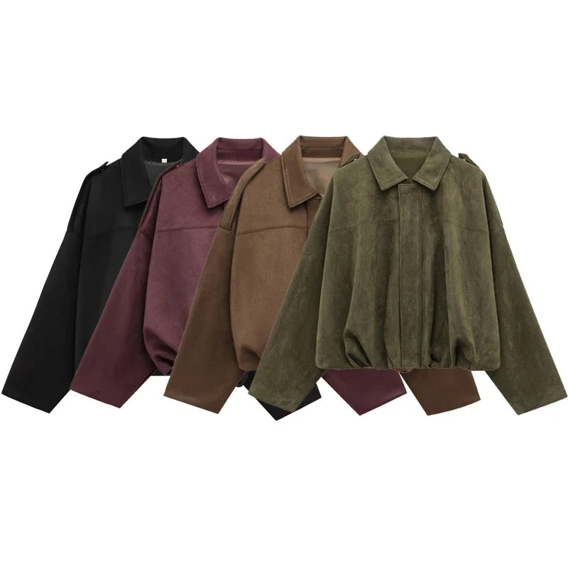 Veste bomber effet suédine – Autumn Muse