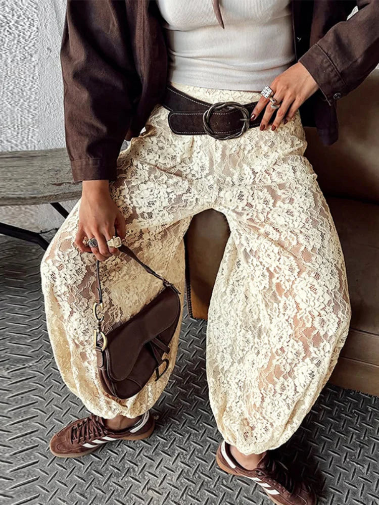 Pantalon Palazzo Dentelle