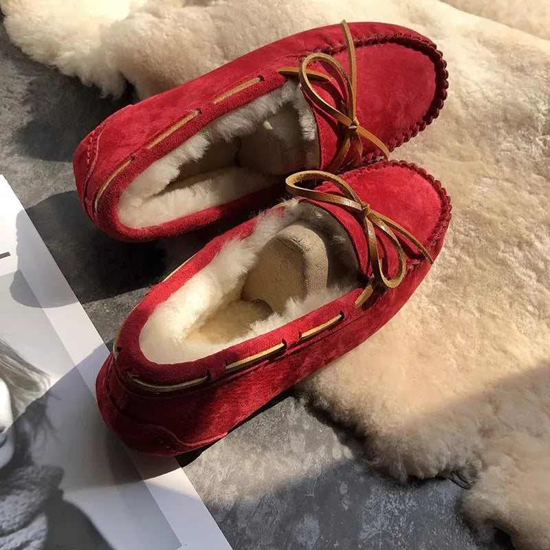 Mocassins d’hiver en cuir & laine – Cozy Loafers