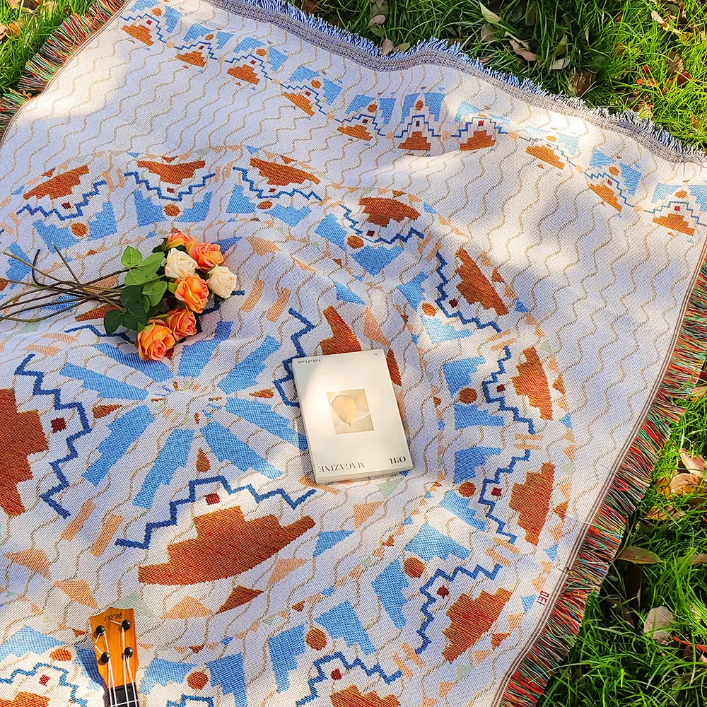 🌿 Tapis Bohème 180 x 180 cm