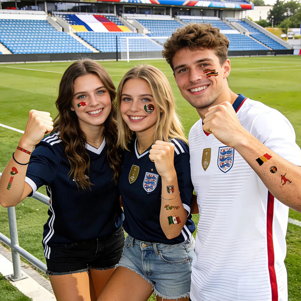 3Pcs Flag Temporary Tattoo Stickers