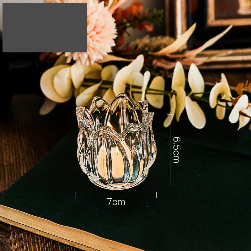 Photophore Fleur de Tulipe en Verre – Élégance & Ambiance Cocooning