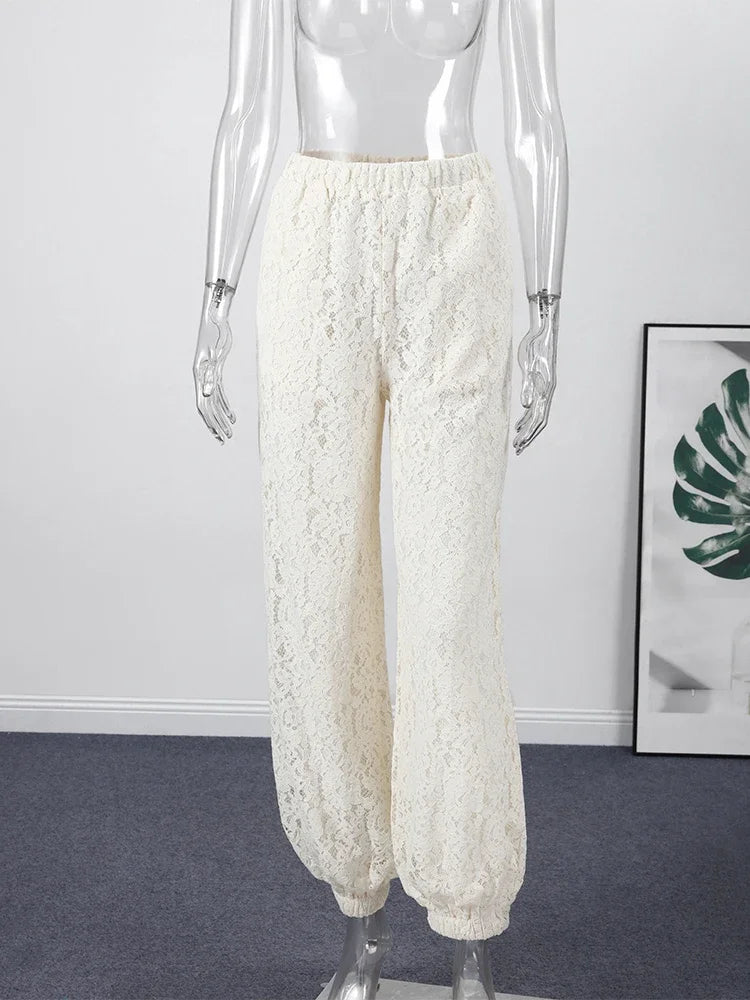 Pantalon Palazzo Dentelle