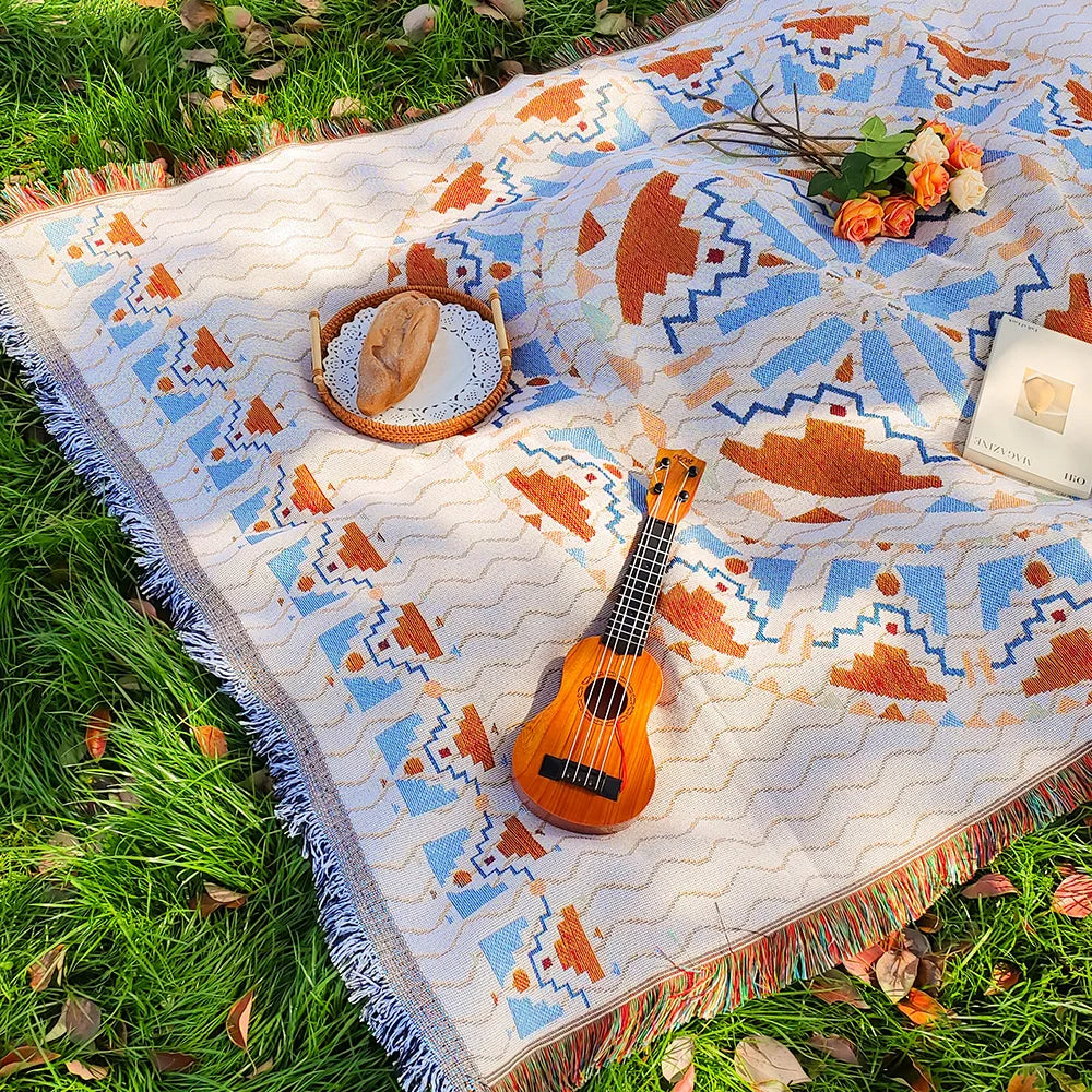 🌿 Tapis Bohème 180 x 180 cm