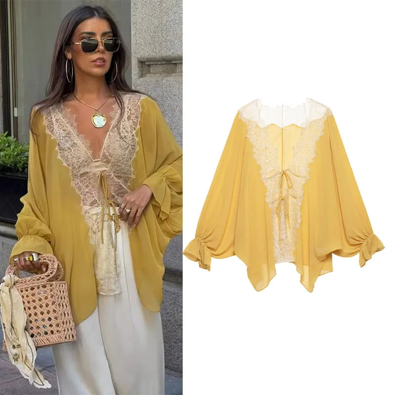 Blouse Bohème "Soleil d'Ambre"