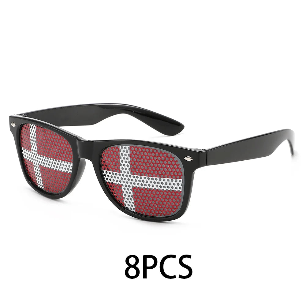 8PCS HD Vision Flag Sunglasses