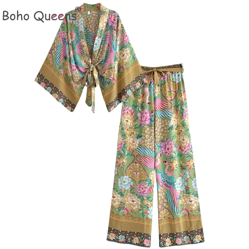Ensemble Kimono Bohème Paon