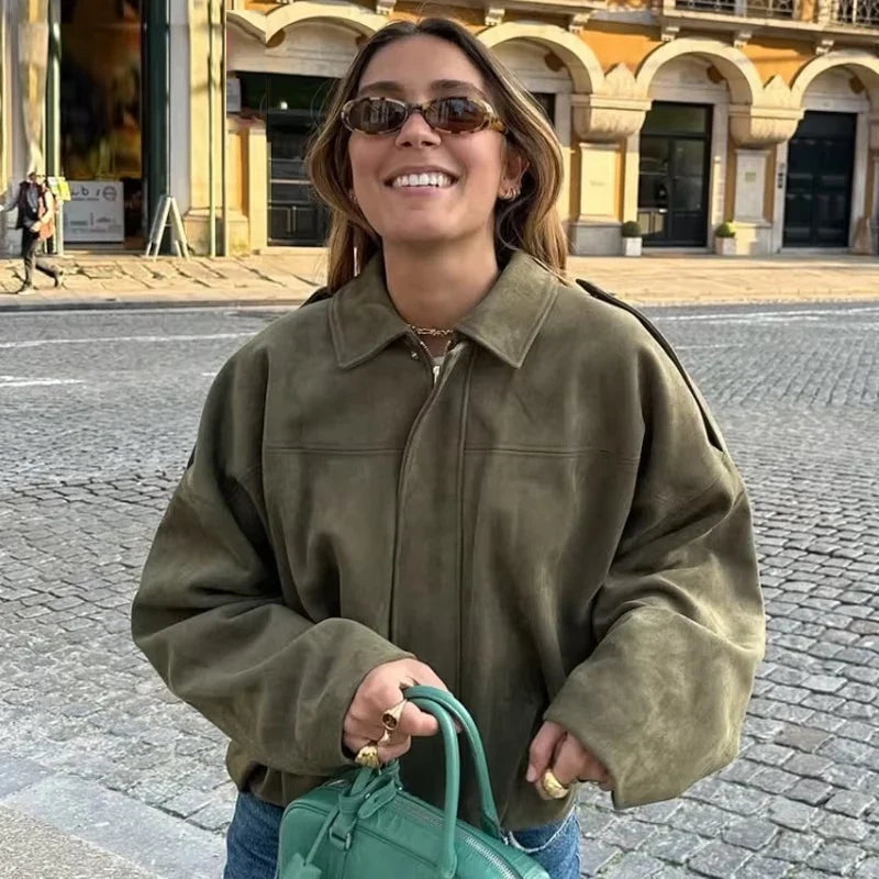 Veste bomber effet suédine – Autumn Muse