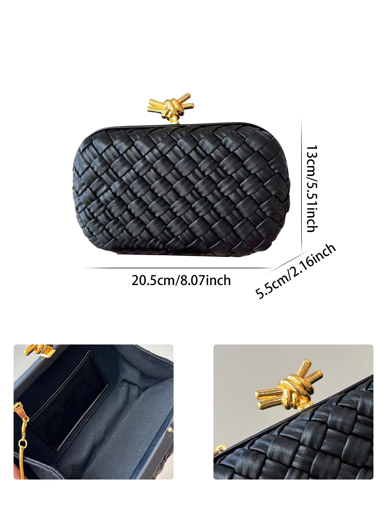 Luna Intreccio – Pochette Tressée Élégance