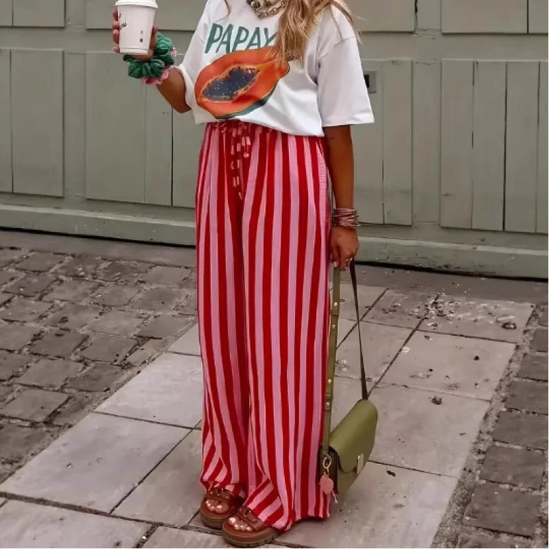 Pantalon Palazzo Rayé Marbella