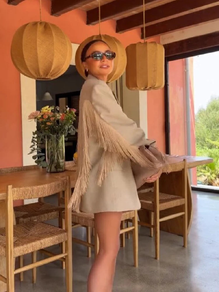 🩵 Blazer Positano Fringe