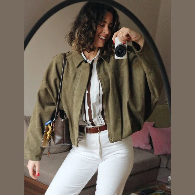 Veste bomber effet suédine – Autumn Muse