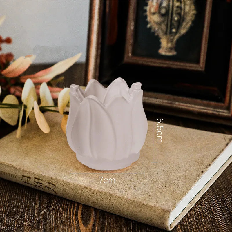 Photophore Fleur de Tulipe en Verre – Élégance & Ambiance Cocooning