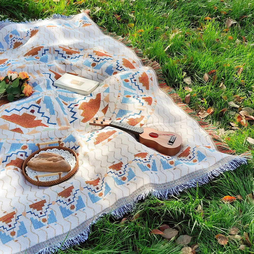 🌿 Tapis Bohème 180 x 180 cm