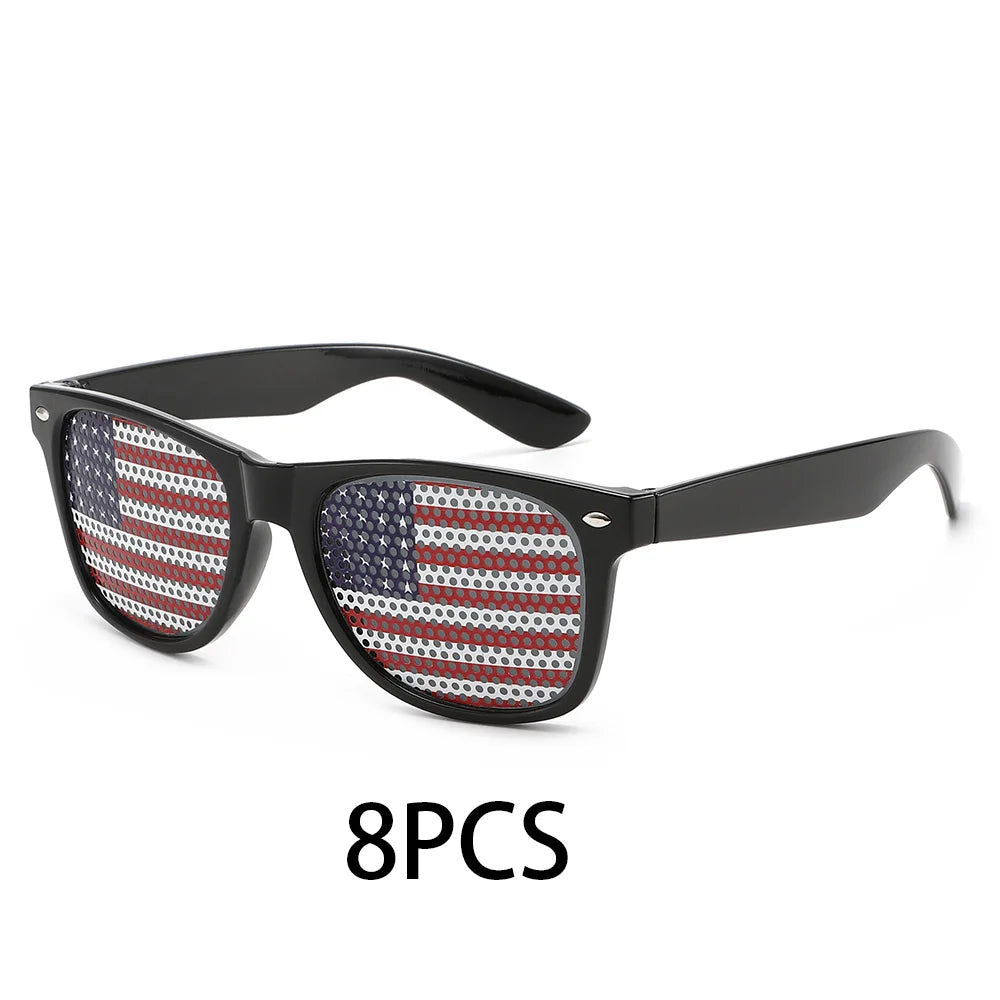 8PCS HD Vision Flag Sunglasses