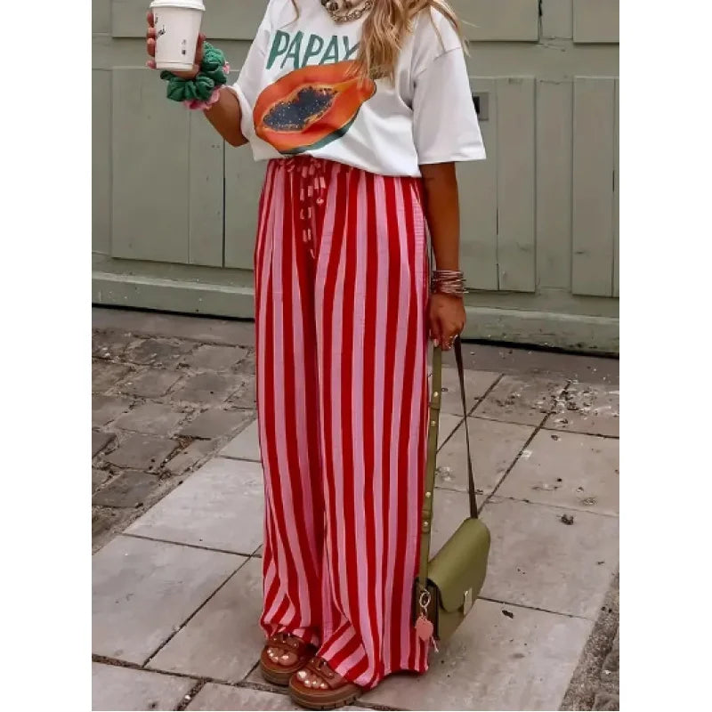 Pantalon Palazzo Rayé Marbella