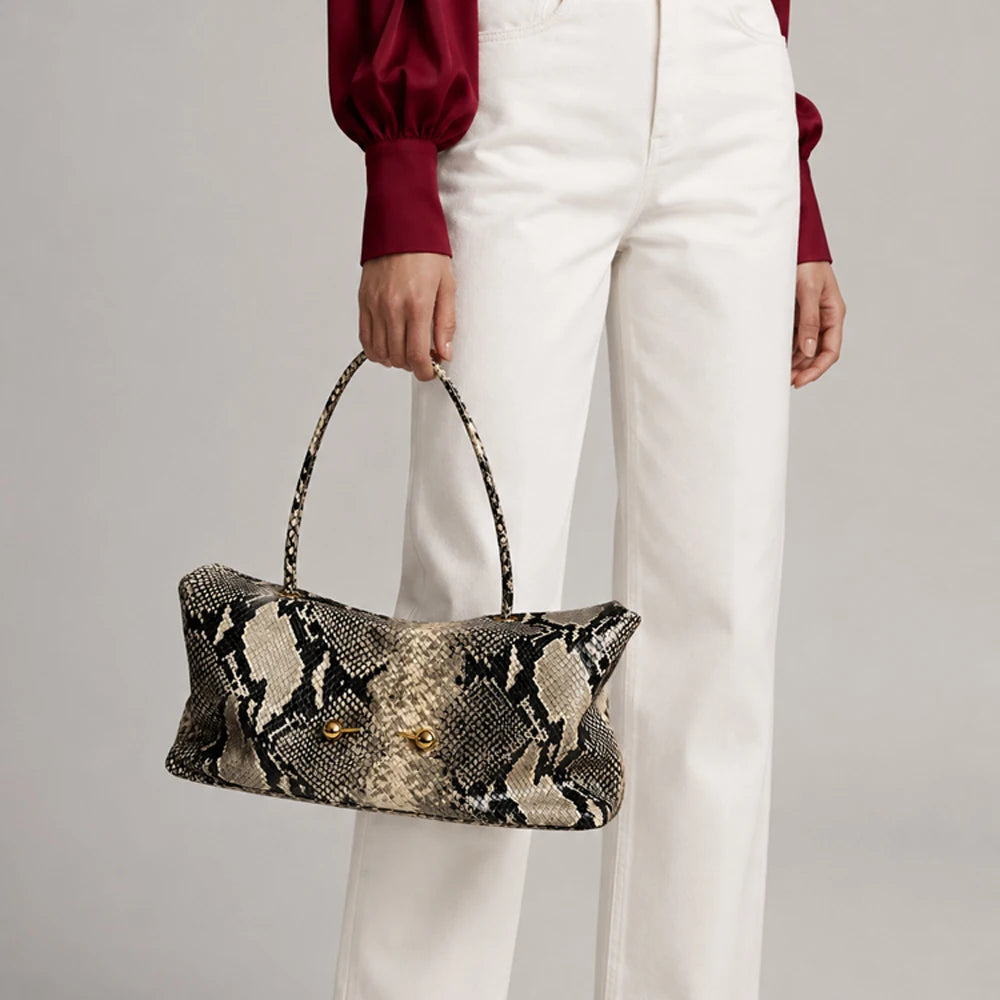 Sac porté épaule effet croco – Golden Details