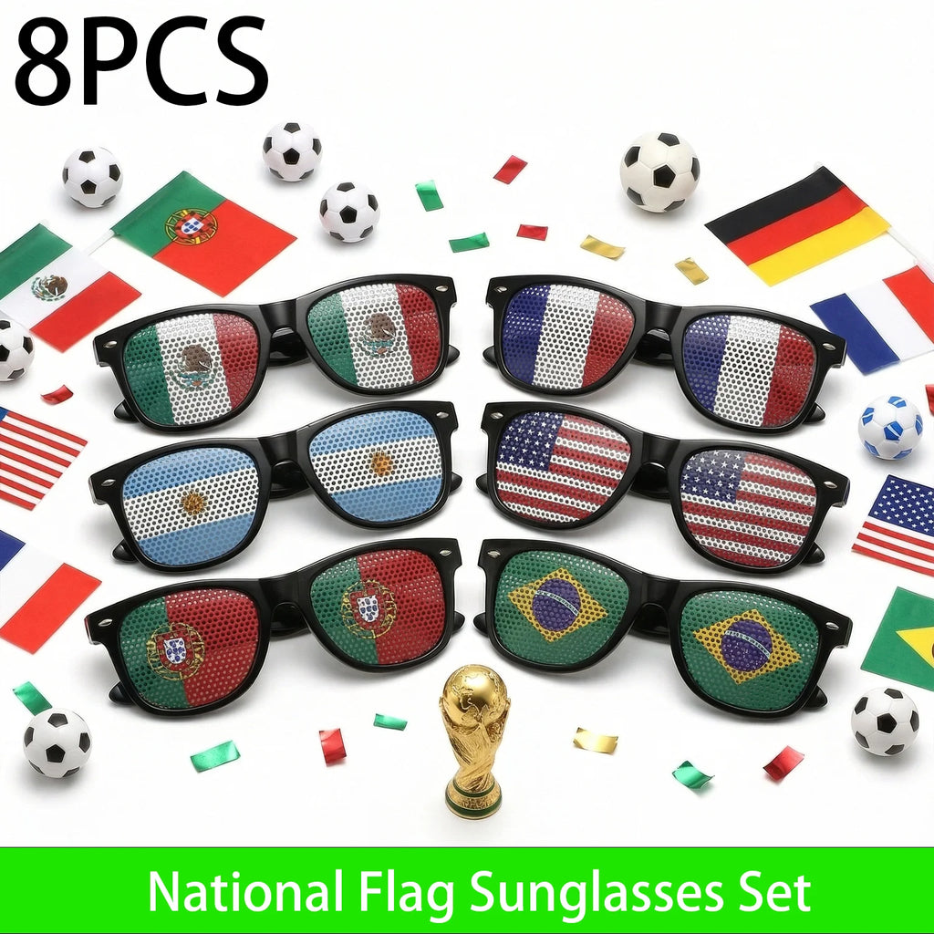 8PCS HD Vision Flag Sunglasses