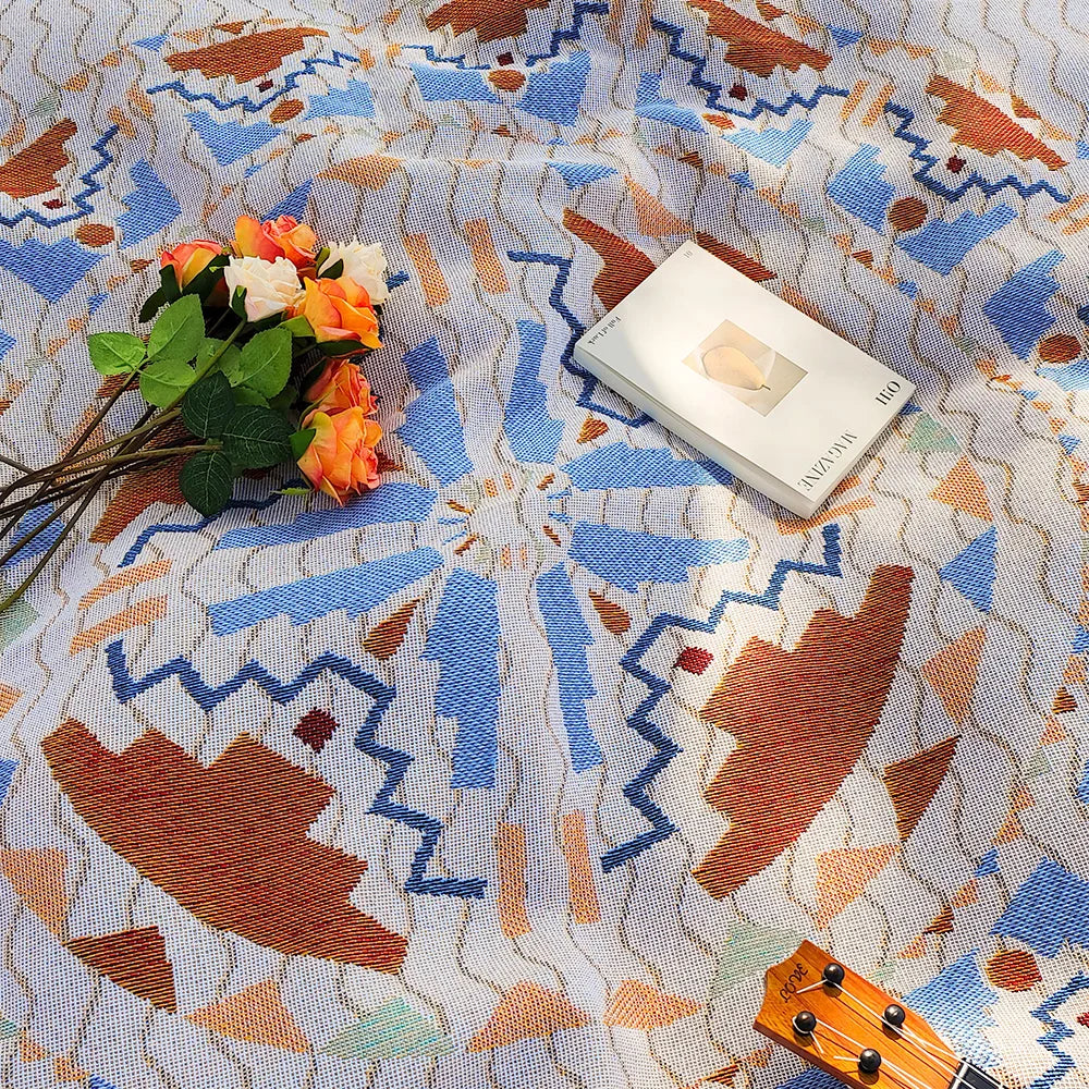 🌿 Tapis Bohème 180 x 180 cm