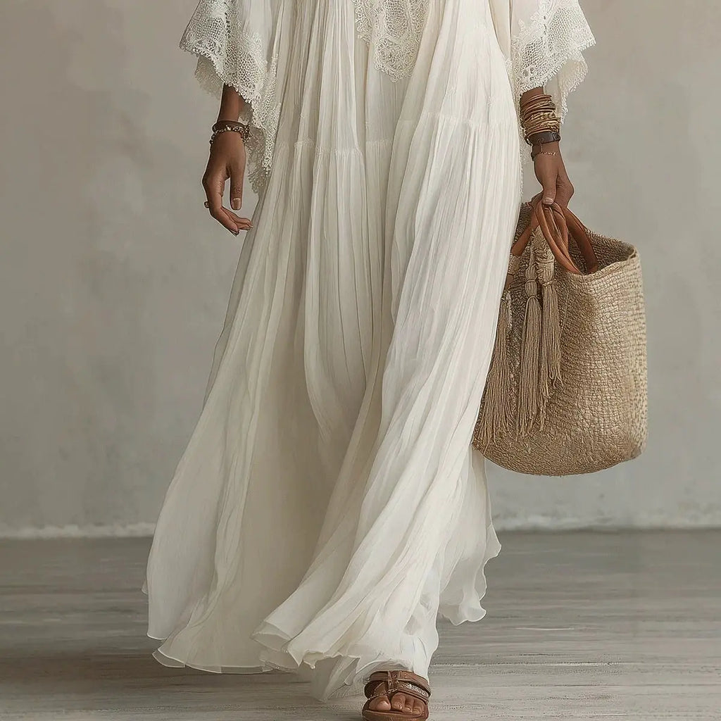 Robe Longue Éclipse – Blanc Ivoire