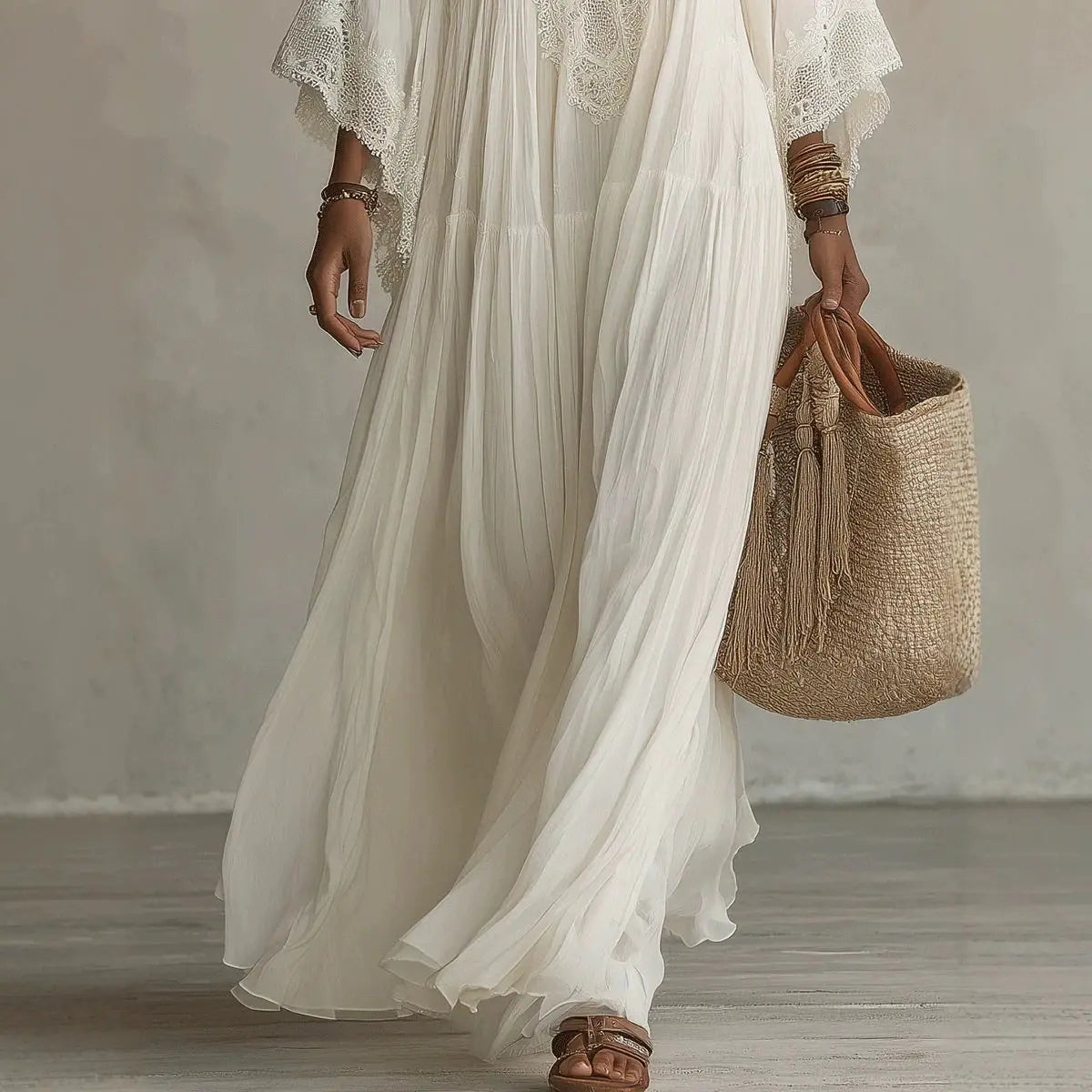 Robe Longue Éclipse – Blanc Ivoire