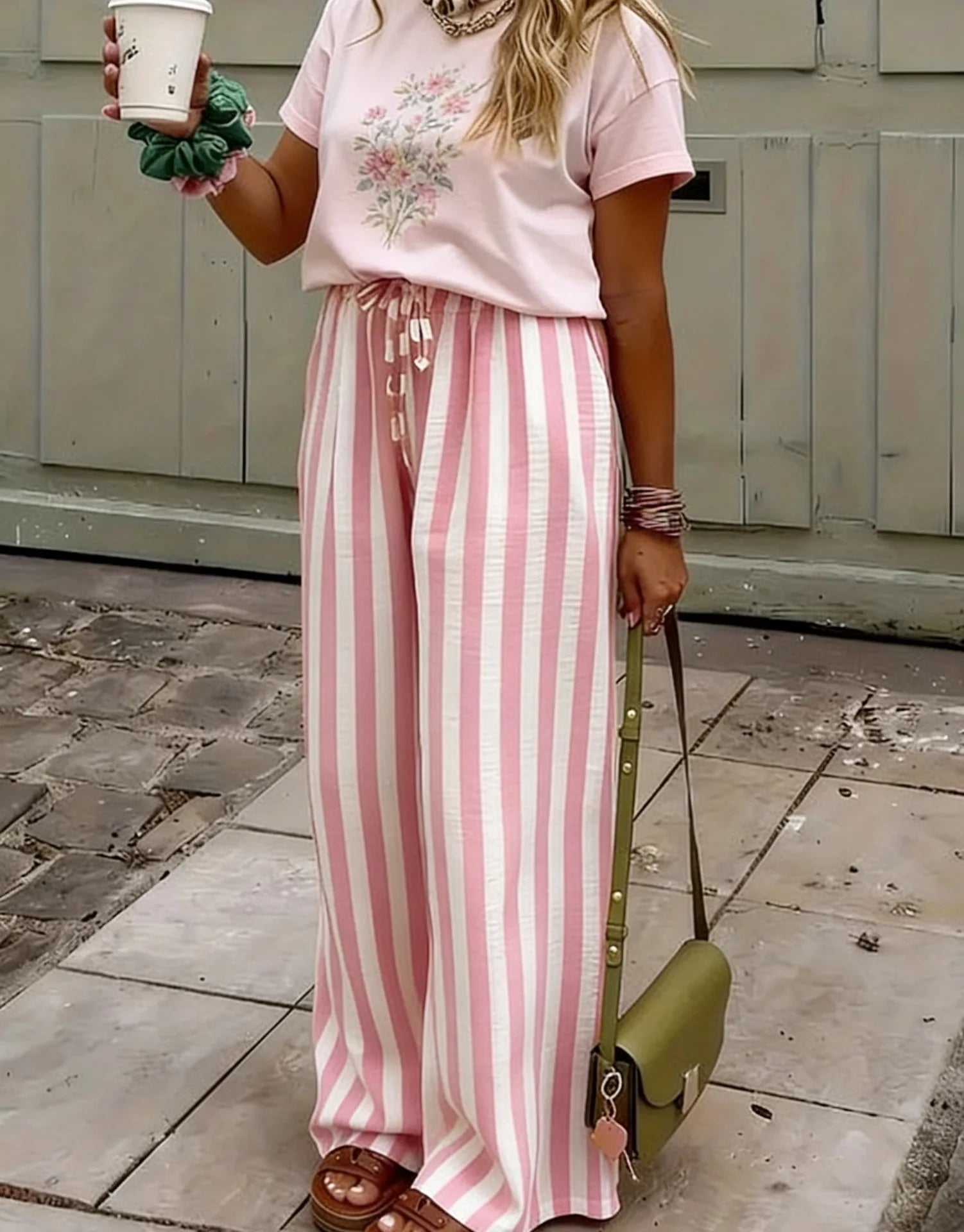 Pantalon Palazzo Rayé Marbella