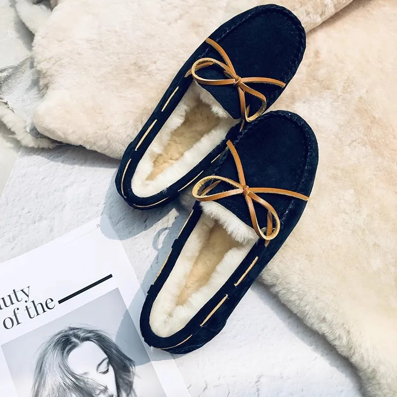 Mocassins d’hiver en cuir & laine – Cozy Loafers