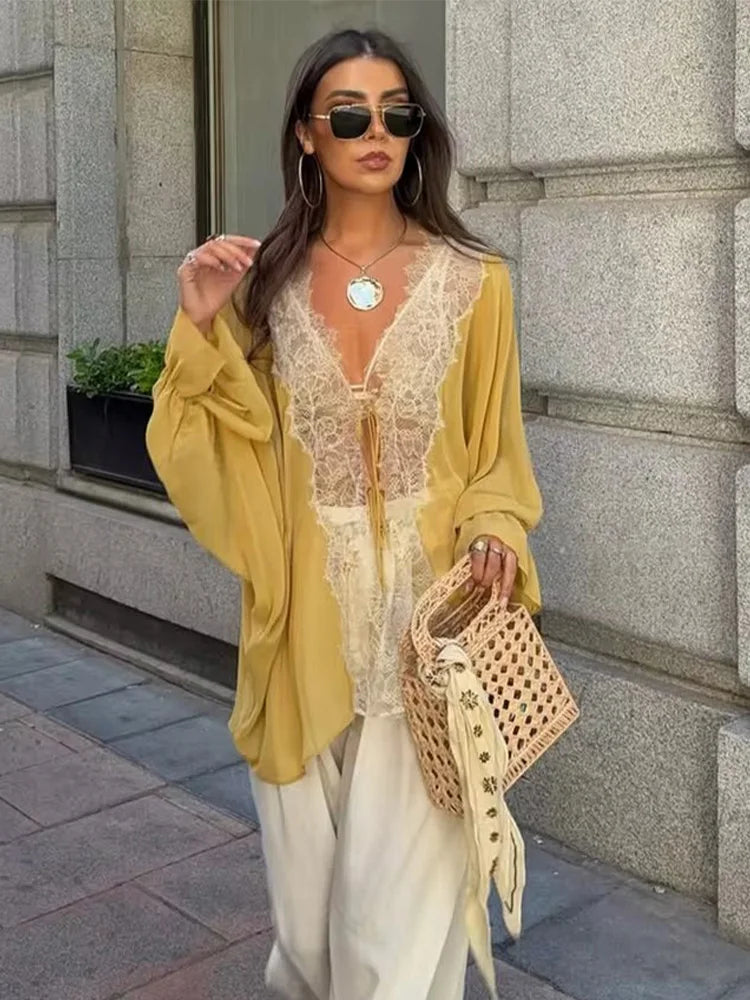 Blouse Bohème "Soleil d'Ambre"