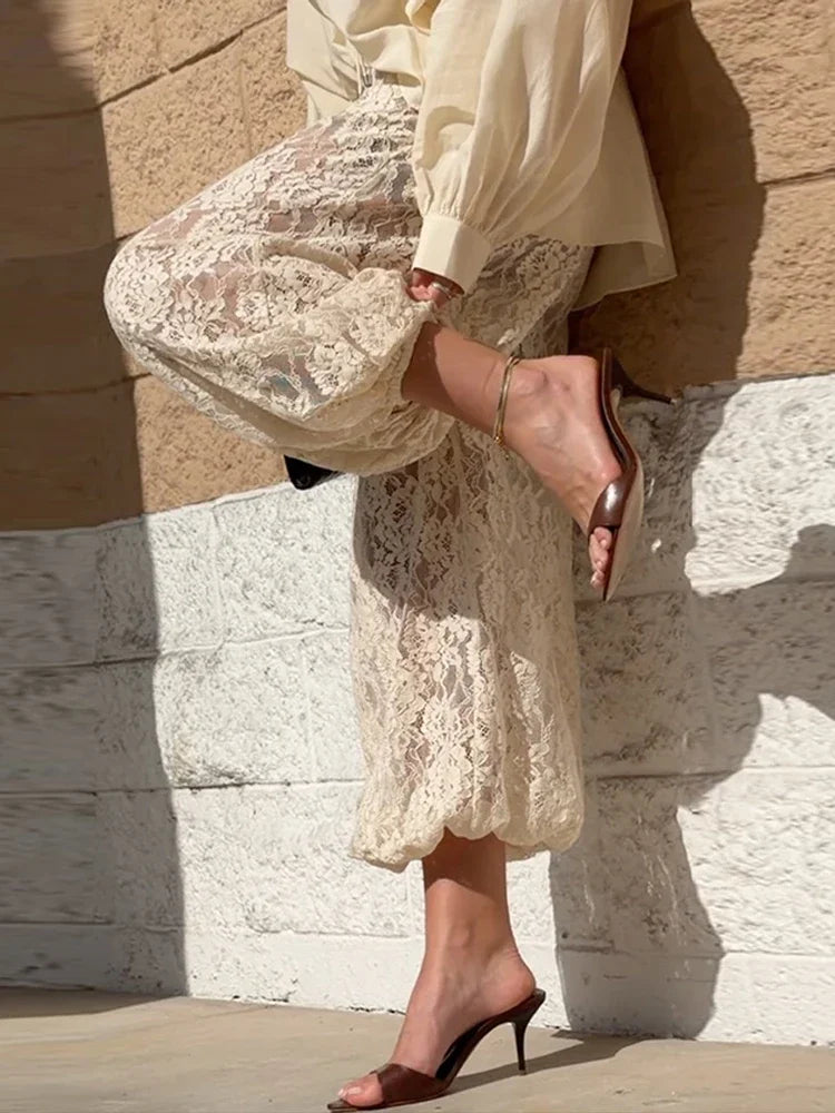 Pantalon Palazzo Dentelle