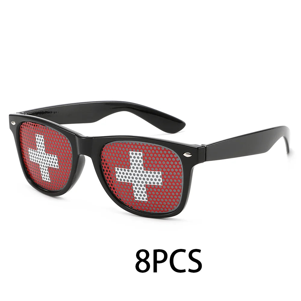 8PCS HD Vision Flag Sunglasses