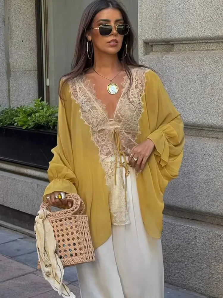 Blouse Bohème "Soleil d'Ambre"