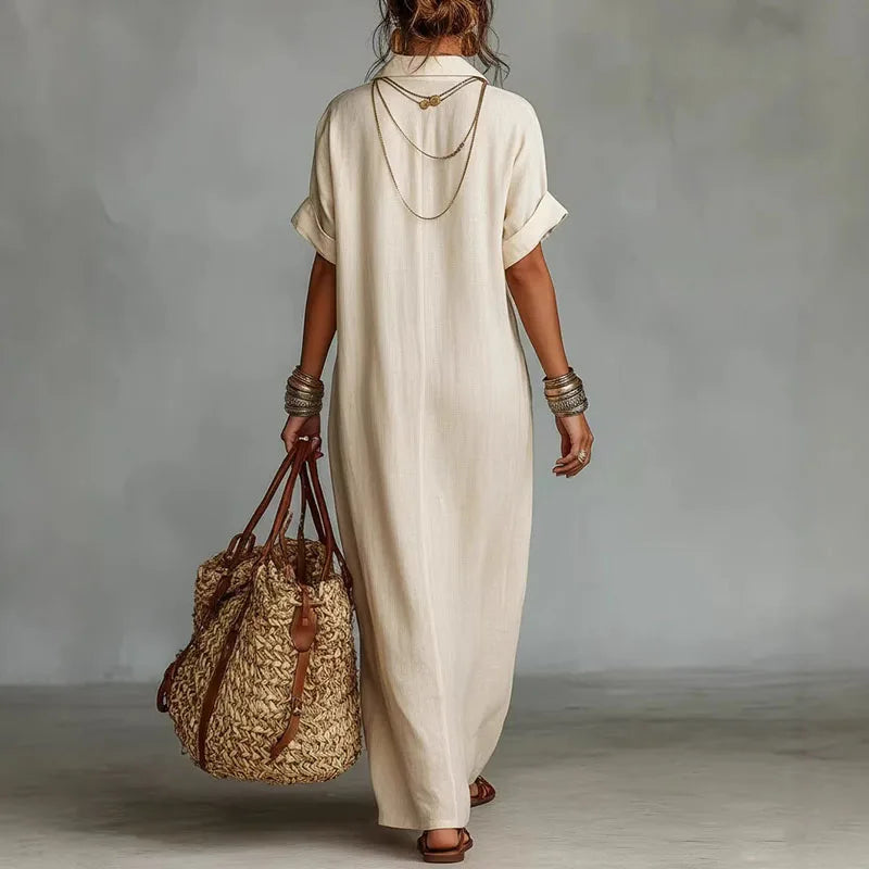 Robe “Sahara Luna” – Caftan Bohème Élégance Naturelle