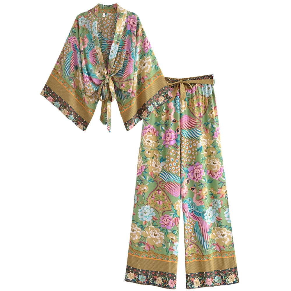 Ensemble Kimono Bohème Paon