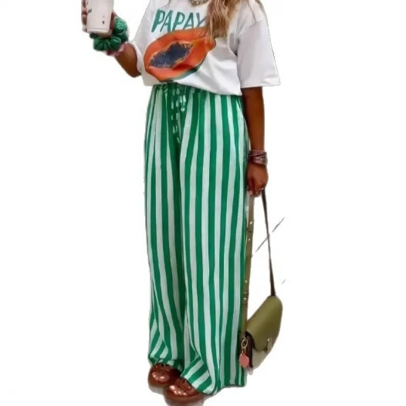 Pantalon Palazzo Rayé Marbella